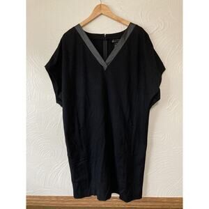 $5 SALE MUST GO Lane Bryant Dress 14/16 Black Ponte Knit Pocket Dress V Neck